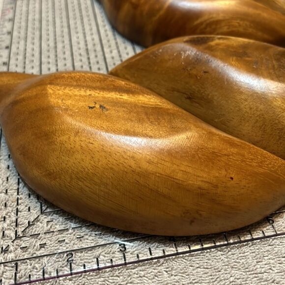 Vintage Pair of Nested Trinket Bowls Monkey Wood - Picture 4 of 9